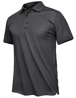 Men's Polo Shirts Short Sleeve Quick Dry Casual Golf Sport Team Work Tactical T • $20.98