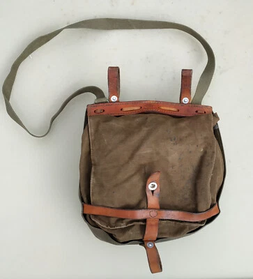£40.49 • Buy Vintage Swiss Army Bread Bag Leather Strap Shoulder Messenger Satchel