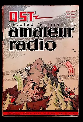 VINTAGE QST Magazine June 1955 Amateur HAM Radio Broadband Antenna Elementary TV • $14.99
