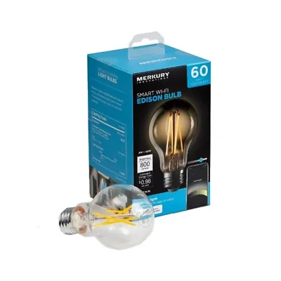 Merkury Innovations L Smart WI-FI Edison Bulb L 60 Watts L A19 Bulb • $18.99