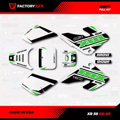 White & Green Shift Racing Graphics Kit Fit 00-03 Honda XR50 XR 50 Decal Pitbike • $44.99