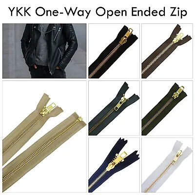 Ykk Metal One-way Open-ended Zip Gold Teeth Zipper Bags ( Choice Of Colours ) • $12.63