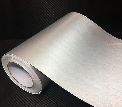 Silver Flexible Car Matte Brushed 3D Metal Entire Auto Vinyl Wrap Sticker ABUS • $356.36