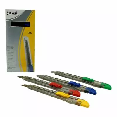 12 Pack Box Cutter Utility Knife Multi Color • $10.56