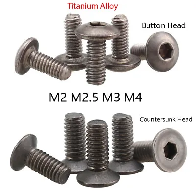 £6.84 • Buy M2 - M4 Titanium Alloy Socket Cap Button Countersunk CSK Head Bolts Screws Allen