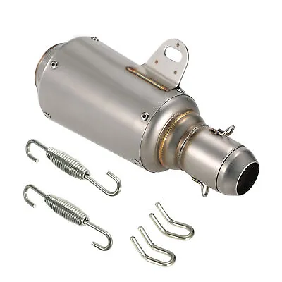 Universal Motorcycle Exhaust Muffler  ATV Frosting Stainless Steel 51MM A3E3 • $42.96