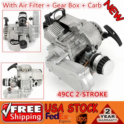 $65 • Buy 49CC 2STROKE HIGH PERFORMANCE ENGINE MOTOR For POCKET MINI BIKE SCOOTER ATV Alu