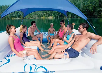 Bestway Tropical Breeze II Inflatable 6-Person Floating Island Lounge Raft • $399