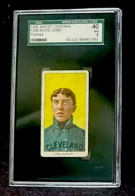 1909 T206 Addie Joss Portrait Cleveland Naps HOF Sweet Caporal SGC 3 VG Deadball • $879.99