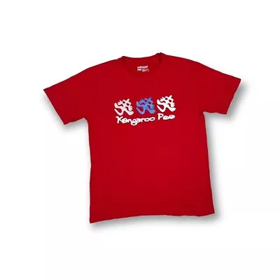 Kangaroo Poo Red Big Graphic Crew Neck T Shirt Size XL • £15