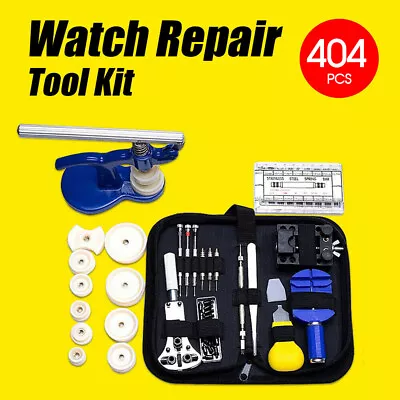 404Pcs WATCH REPAIR KIT Back Case Pin Link Spring Strap Remover Opener Tool Set • $24.95