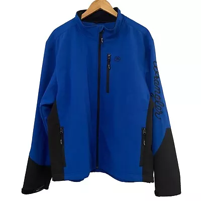 Wrangler Men's Size XL Blue Black Logo Weatherproof Softshell Jacket RRP $155 • $25