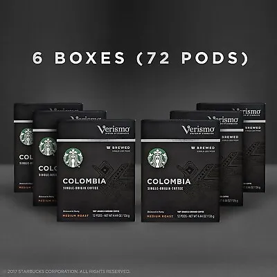 Starbucks VERISMO Pods - Brewed Medium Roast Coffee - Colombia - (72) Pods • $99.95