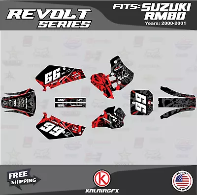 Graphics Decal Kit For Suzuki RM80 (2000-2001) RM80 Revolt Series - Red • $54.99