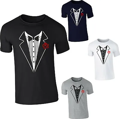 £9.99 • Buy The Suit Necktie Tuxedo T-shirt Funny Party Kids And Adults Unisex Tee Top