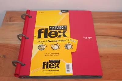 New Mead Five Star FLEX Hybrid NoteBinder Large RED 3 Ring 1  200 Pg Capacity • $10.49