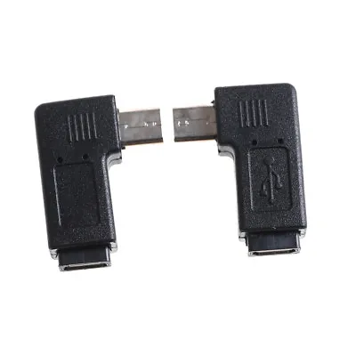 2 X 90Degree Micro Left &Right Angle Usb Male To Female Plug Adapters Char:MF • $3.02