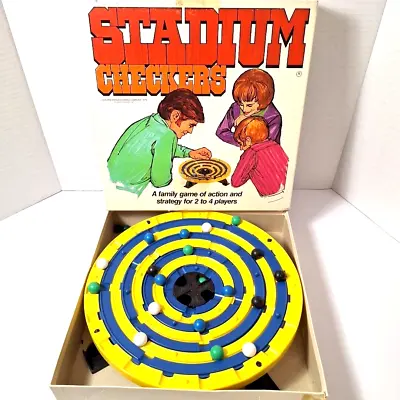 Stadium Checkers Game Vintage 1973 Family Action Strategy Game Schaper Mfg Co • $18.97