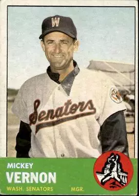 1963 Topps #402 Mickey Vernon • $3