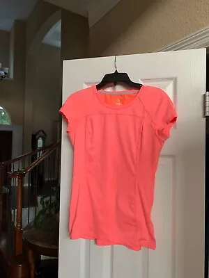 MPG Shirt Women M Short Sleeve Top Fitted Athletic Stretch Pocket Orange • $5.25