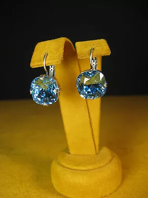 MARIANA JEWELRY EARRINGS SWAROVSKI CRYSTALS BLUE Silver PL Gift Valentine's Day • $64