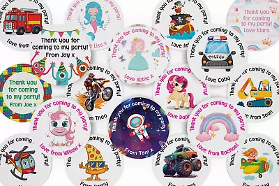 Personalised Party Stickers Round Gloss Labels Thank You For Coming To My Party • £2.99