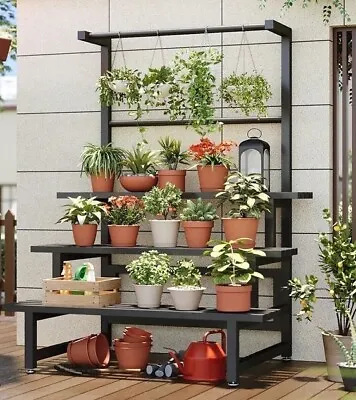 Au Stock Black Stainless Steel Plant Stand Hanging Pots Heavy Rack Shelf 020 • $169.99