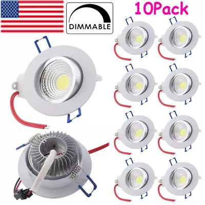 10Pcs Dimmable LED Ceiling Light Recessed COB Downlight Spotlight For Home 110V • $39.61