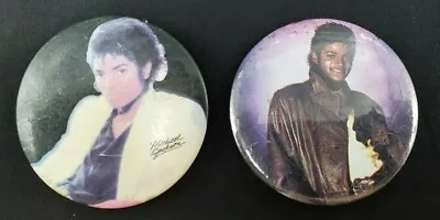 VINTAGE Micheal Jackson Lot Of 2 Large Pin/Buttons Circa 1980's • $24.99
