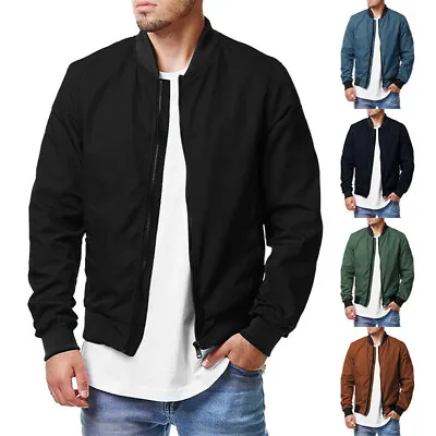Men Spring Fall Casual Thin Jacket Lightweight Sportswear Full-Zip Coat * + • $21.88