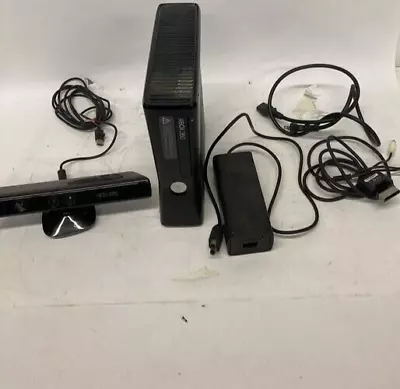 Microsoft Xbox 360 Slim Black Console 1439 With Cables And Xbox 360 Kinect • $114.99