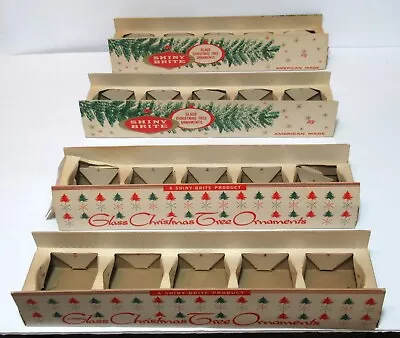 Lot 4 Empty Vintage Shiny Brite Ornament Box Sleeve For 5 Balls Each  • $32