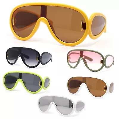 Retro Side Visor Lens Arm Plastic Shield Racer Oversized Sunglasses • $15.95