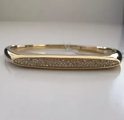 Nwt Michael Kors Gold Tone Fashion Tribal Pave Hinged Bangle Bracelet • $49.99