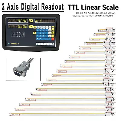 2 Axis Digital Readout+ Scale Kit For Milling Lathe Machine + Precision Linear • $199.99