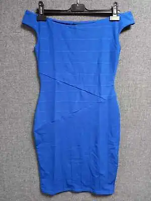 Jane Norman Dress Bandage Bardot Blue Size UK 10 Rrp £35 DH013 OO 13 • £22.49