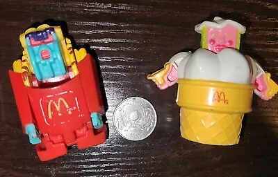 Lot Of 2 1990’s Mcdonalds Changeables Food Transformers Happy Meal Toys Vintage • $11