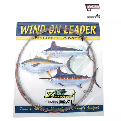 Momoi Diamond Monofilament Wind On Leaders-25 Ft-Smoke Blue 250 Lb. • $18.99