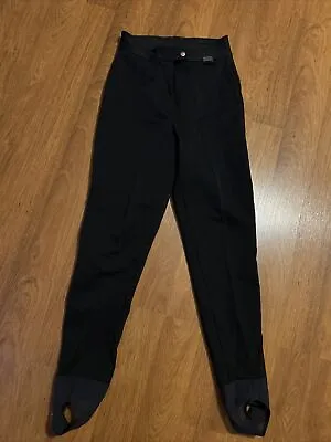 Edelweiss Skiwear Vintage Black Stirrup Ski Pants Wool Blend Snow Winter Size 10 • $20