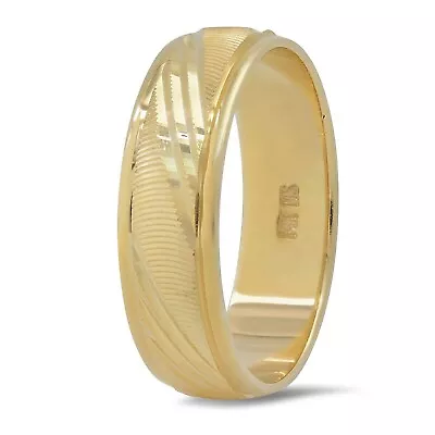 14K Yellow Gold Wedding Band Ring 6 MM Mens Size 12 Comfort Fit Unisex USA Made • $545