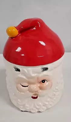 Vintage 3 Face Santa Cookie Jar Musical Jingle Bells • $39.99