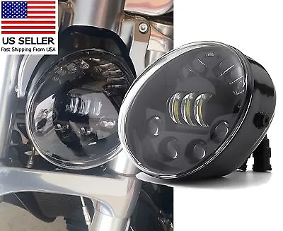 Black Motorcycle LED Headlight For Harley Davidson V-Rod VRSC VRSCA VRSCDX VRSCR • $108.89