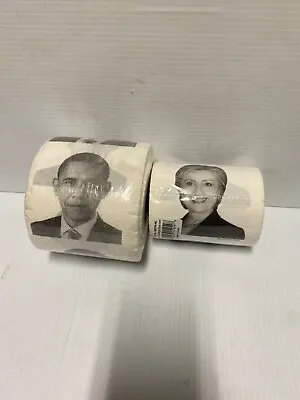 NEW~ Barack Obama & Hillary Clinton Toilet Paper Big Mouth Inc LOT 2 • $24.95