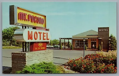 Mt. Pocono PA Mount Pocono Motel Chrome Postcard 208 • $0.99