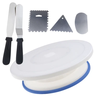 £18.46 • Buy Cake Decorating Set Kit Tools Rotating Turntable Stand Icing Spatula Smoother