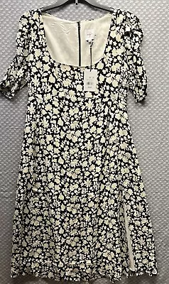 Maternity Dress The Nines By Hatch Short Sleeve Black/White Floral-Large • $13