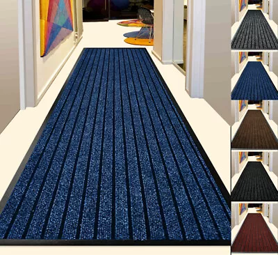 £22.99 • Buy Rubber Backed Door Mat Non Slip Hall Hallway Runner Rug Heavy Duty Barrier Mat