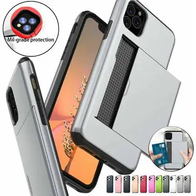 Hybrid Phone Case With Hidden Credit Card Holder For IPhone 15 14 13 12 XS 8 7+ • £3.59
