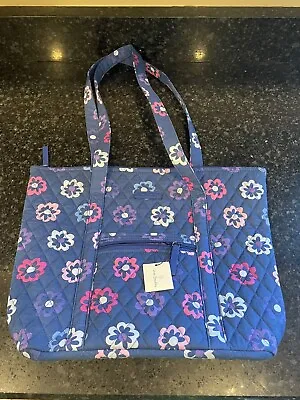 Vera Bradley Villager Tote Shoulder Bag Ellie Flowers 15825-146 Purple Blue NWT • $40