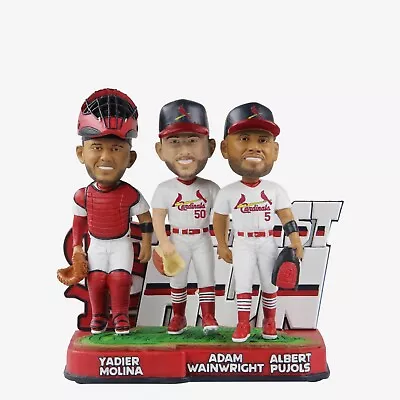 $250 • Buy Albert Pujols & Molina & Wainwright Cardinals Last Run Mini Bobble FOCO NEW NIB
